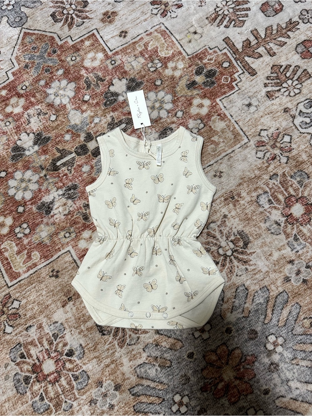Rylee + Cru Cream Butterfly Sleeveless One-Piece